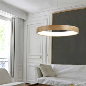 Lustra LED aplicata moderna design lemn natural 45cm Silvam 45898 universul-luminii.ro