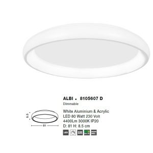 Lustra LED aplicata moderna design slim 81cm ALBI alba NVL-8105607 D 76368 universul-luminii.ro