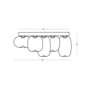 Lustra LED aplicta design decorativ VITRO negru/gri fumuriu - Img 5