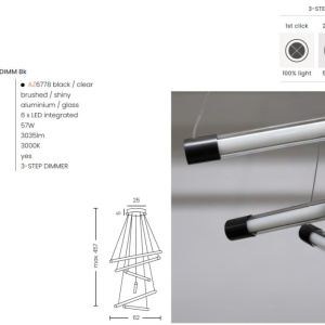 Lustra LED casa scarii design modern Palos 6 3-Step DIMM Bk - Img 4