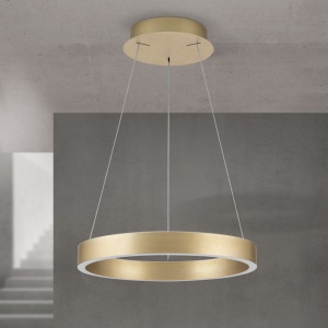Lustra LED circulara iluminat sus si jos KOLK auriu periat 40cm - Img 6