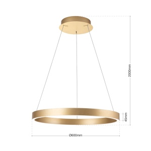 Lustra LED circulara iluminat sus si jos KOLK auriu periat 60cm - Img 8