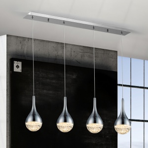 Lustra LED cu 4 pendule design modern Elie crom SV-773421 70718 universul-luminii.ro