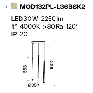 Lustra LED cu 5 pendule design modern Cascade alama 118788 universul-luminii.ro