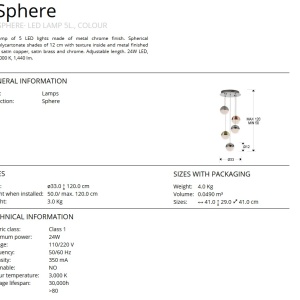 Lustra LED cu 5 pendule design modern Sphere SV-793534 65228 universul-luminii.ro