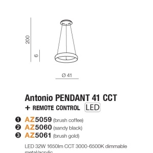 Lustra LED cu telecomanda design circular ANTONIO 41 CCT GO - Img 3