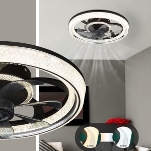 Lustra LED cu ventilator si telecomanda CIRILLA 03644 GL 247058 universul-luminii.ro