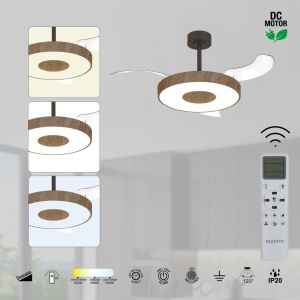 Lustra LED cu ventilator si telecomanda COIN M nuc/negru - Img 4