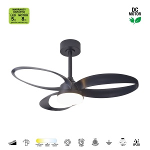Lustra LED cu ventilator si telecomanda INFINITY negru - Img 5