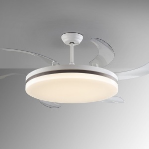 Lustra LED cu Ventilator si telecomanda, lame retractabile Vento alb/ bronz 230428 universul-luminii.ro