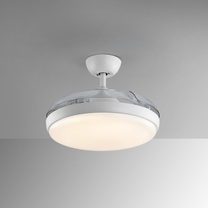 Lustra LED cu Ventilator si telecomanda, lame retractabile Venturi alb 230478 universul-luminii.ro