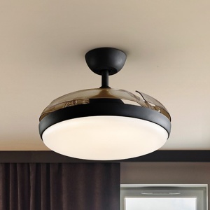 Lustra LED cu Ventilator si telecomanda, lame retractabile Venturi negru 181058 universul-luminii.ro