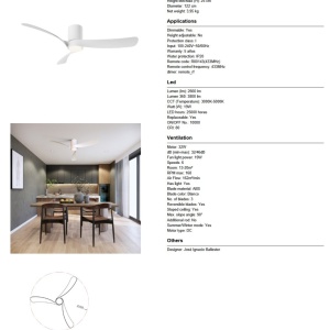 Lustra LED cu ventilator si telecomanda NEMO II M alb - Img 6