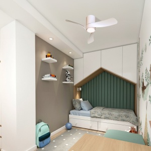 Lustra LED cu Ventilator si telecomanda NEMO II XS alb