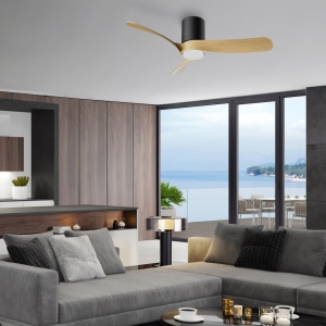 Lustra LED cu Ventilator si telecomanda NEMO M negru/lemn - Img 3