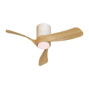 Lustra LED cu ventilator si telecomanda NEMO XS ceramica/lemn - Img 2