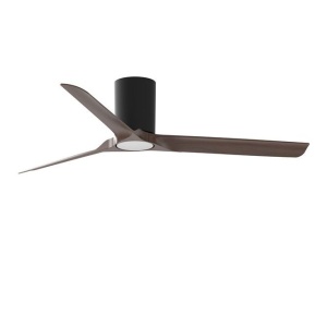 Lustra LED cu ventilator si telecomanda POLAR negru/ nuc