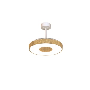 Lustra LED cu Ventilator tavan smart sistem TUYA si telecomanda COIN lemn - Img 3