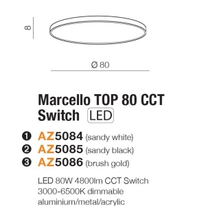 Lustra LED design circular MARCELLO TOP 80 CCT SWITCH BK - Img 3
