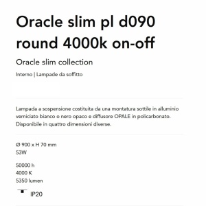 Lustra LED design geometric Oracle slim pl d090 round 4000k on-off alba - Img 4