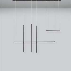 Lustra LED design liniar ELETTRA negru 195748 universul-luminii.ro