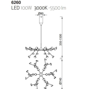 Lustra LED design modern ADN alb Large 130278 universul-luminii.ro
