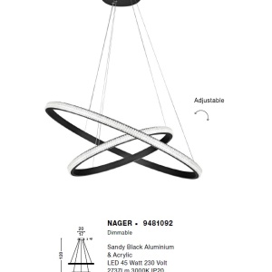 Lustra LED design modern circular ajustabil NAGER 45W NVL-9481092 - Img 3