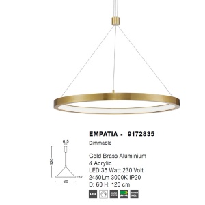 Lustra LED design modern circular EMPATIA I auriu NVL-9172835 - Img 2