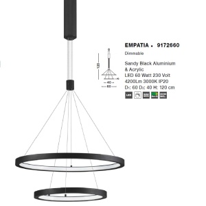 Lustra LED design modern circular EMPATIA II negru NVL-9172660 - Img 3