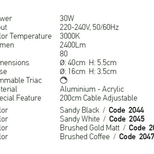 Lustra LED design modern circular Ring 40cm, Sandy White 117448 universul-luminii.ro