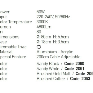 Lustra LED design modern circular Ring 80cm, Sandy White 117488 universul-luminii.ro