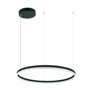 Lustra LED design modern circular ROTUNDA 80cm, negru mat - Img 1