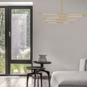 Lustra LED design modern cu brate reglabile RACCIO auriu 75638 universul-luminii.ro