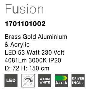 Lustra LED design modern Fusion, auriu - Img 4