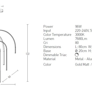 Lustra LED design modern Lora auriu - Img 3