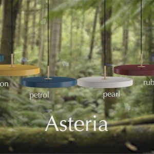 Lustra LED design scandinav Asteria mini - petrol blue/ auriu 194568 universul-luminii.ro