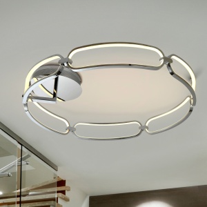 Lustra LED dimabila cu telecomanda design ultra-modern 80cm Colette crom 98778 universul-luminii.ro