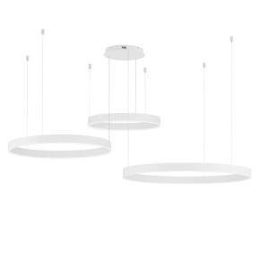 Lustra LED dimabila design circular MOTIF 3 ring alb - Img 1
