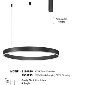 Lustra LED dimabila design circular MOTIF D-80cm - Img 4