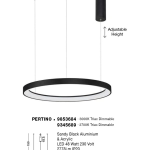 Lustra LED dimabila design circular PERTINO D-58cm 222478 universul-luminii.ro