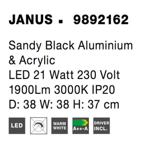 Lustra LED dimabila design modern decorativ JANUS 38cm 90908 universul-luminii.ro