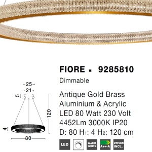 Lustra LED dimabila, design modern FIORE, 80cm 74408 universul-luminii.ro