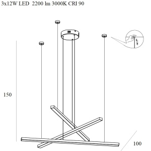 Lustra LED dimabila design modern TRIO 3 auriu 96358 universul-luminii.ro