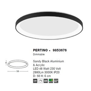 Lustra LED moderna aplicata design slim 58cm PERTINO negru NVL-9853676 76418 universul-luminii.ro