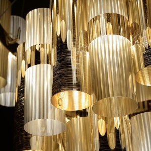 Lustra LED moderna design Art Deco realizata manual LA LOLLO M Gold 215688 universul-luminii.ro