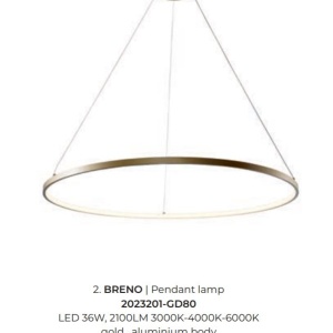 Lustra LED moderna design circular BRENO auriu 80cm - Img 2