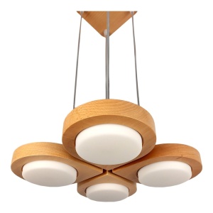 Lustra LED rustica fabricata manual din lemn LENS 151278 universul-luminii.ro