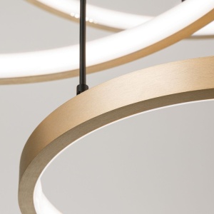 Lustra LED suspendata cu 3 inele SPHERE aurie 233938 universul-luminii.ro