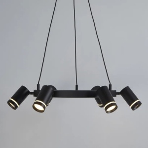 Lustra LED suspendata cu 6 spoturi directionabile, Laser negru - Img 4