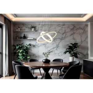 Lustra LED suspendata design circular Marlenne - Img 2